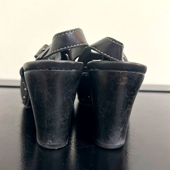 Dansko Rowena Black Leather Heel Slingback Sandals Sz 39 - Picture 5 of 9